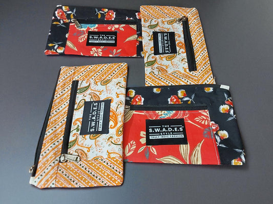 1-Pocket Floral Paisley Fusion Pouch (Pack of 4)