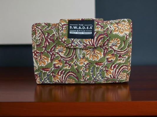Olive Bloom 6-Pocket Clutch Pouch