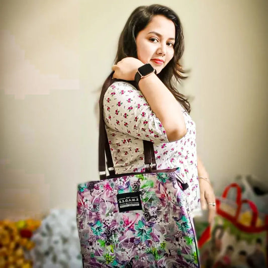 Lavender Bloom – 3-Compartment Cabas