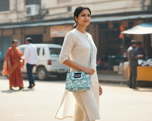 Aqua Bloom 4-Pocket Sling Bag