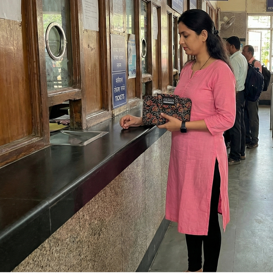 Ebony Petals – 6-Pocket Clutch Pouch