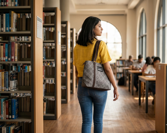 Satiné Gray Radiance 3-Compartment Cabas