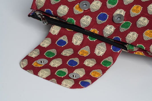 Buddha Bliss 4-Pocket Red Sling Bag