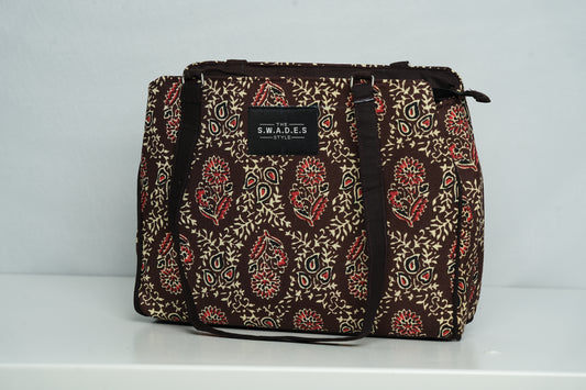 Rustic Bloom – 3-Compartment Cabas