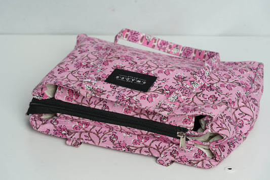 Pink Petal 3-Compartment Cabas