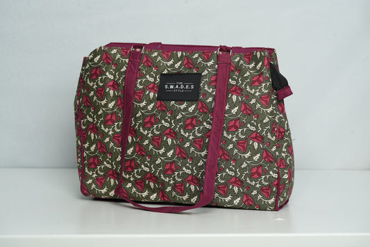 Blush Floral 3-Compartment Cabas