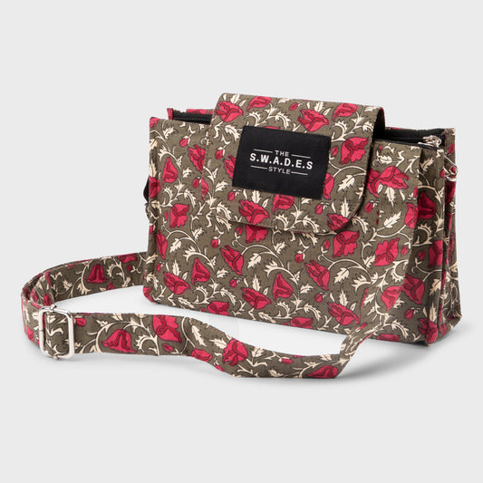 Floral Art 4-Pocket Sling Bag