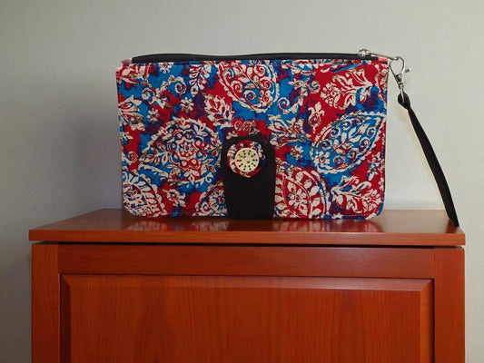 Royal Red Paisley 4-Pocket Wallet