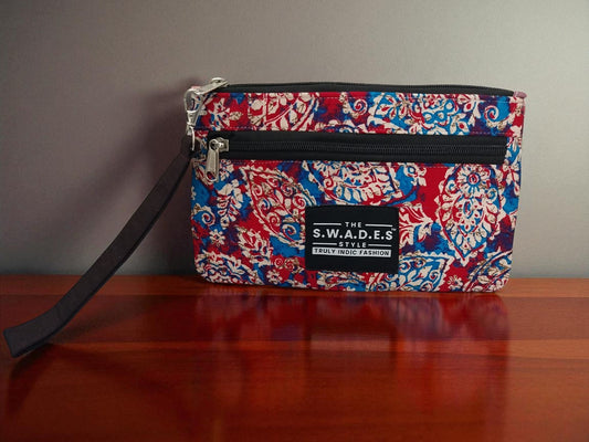 Royal Red Paisley 4-Pocket Wallet