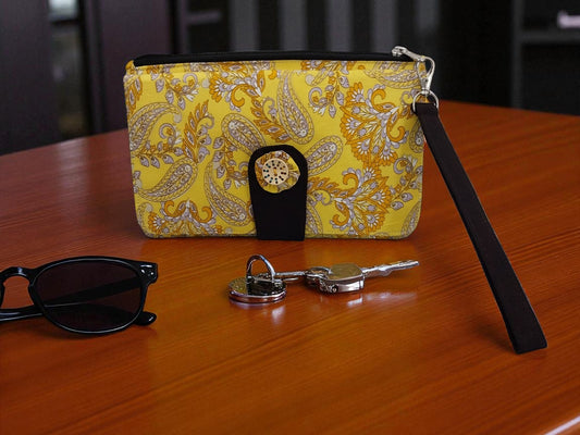 Golden Paisley 4-Pocket Wallet