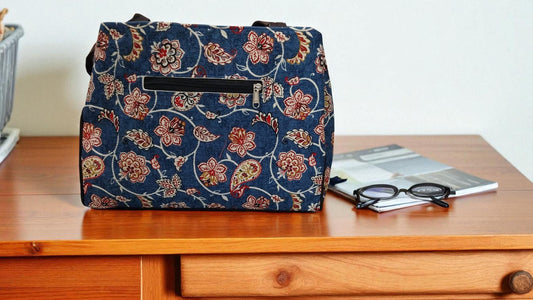 Bohemian Blue Vine 3-Compartment Cabas