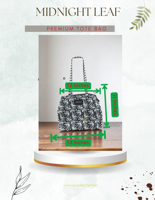 Midnight Leaf Tote Bag