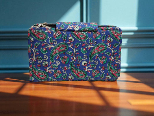 Blue Paisley 6-Pocket Clutch Pouch