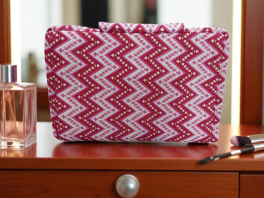 Crimson Chevron 6-Pocket Clutch Pouch