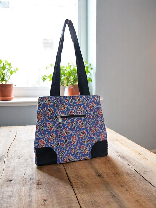 Blue Floral Tote Bag
