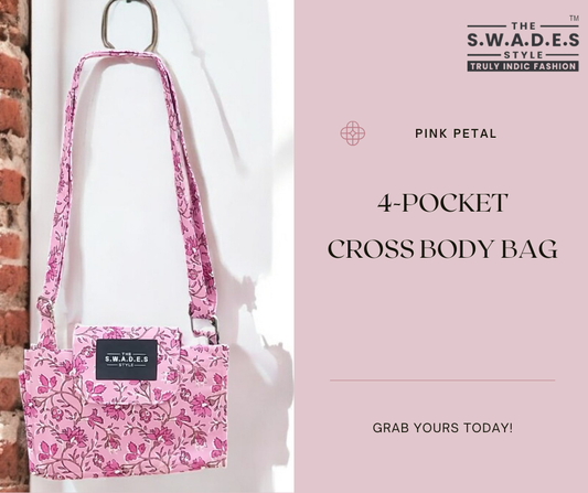Pink Petal 4-Pocket Cross-Body Bag