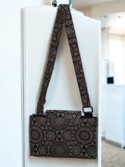 Black Chakra 4-Pocket Cross-Body Bag