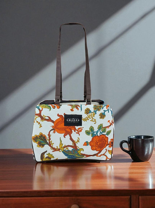 Fleur Royale Tote – Artistry in Bloom-3 Compartment Tote Bag