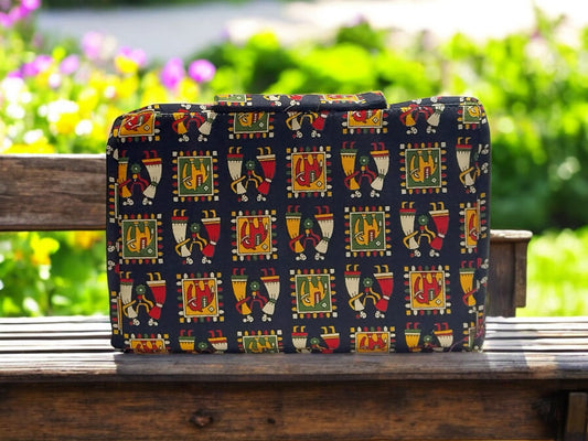 Warli Folklore Black 6-Pocket Clutch Pouch
