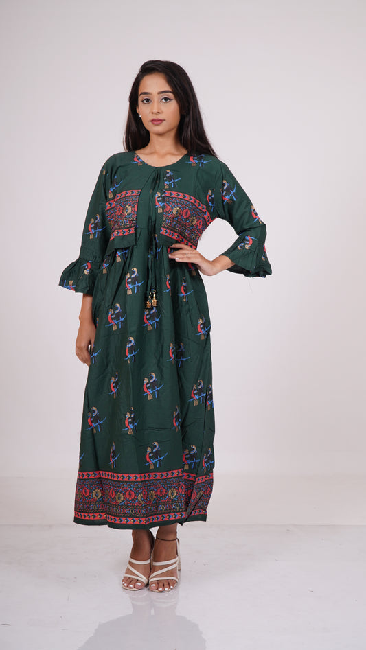 Alisha Elegance Anarkali Frock with Attached Coat