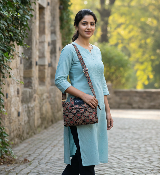 Blended Rangoli 4-Pocket Sling Bag