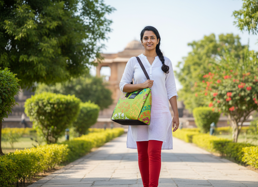 Neon Suzani Bloom 3-Compartment Cabas