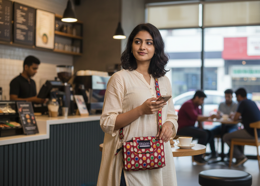 Buddha Bliss 4-Pocket Red Sling Bag