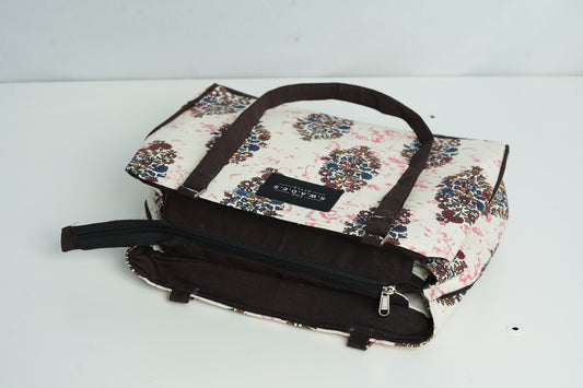 Floral Harmony – 3-Compartment Office Bag