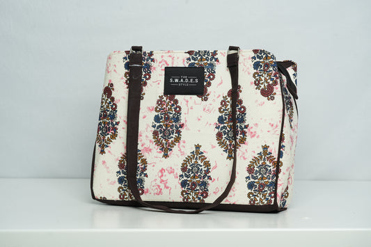 Floral Harmony – 3-Compartment Office Bag