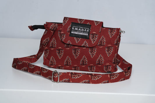 Rust Leaf 4-Pocket Sling Bag