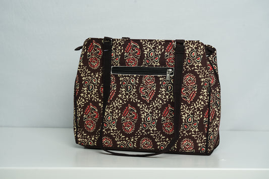Rustic Bloom – 3-Compartment Cabas