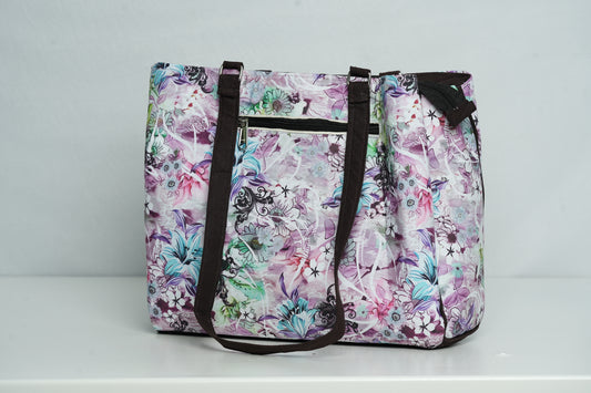 Lavender Bloom – 3-Compartment Office Bag