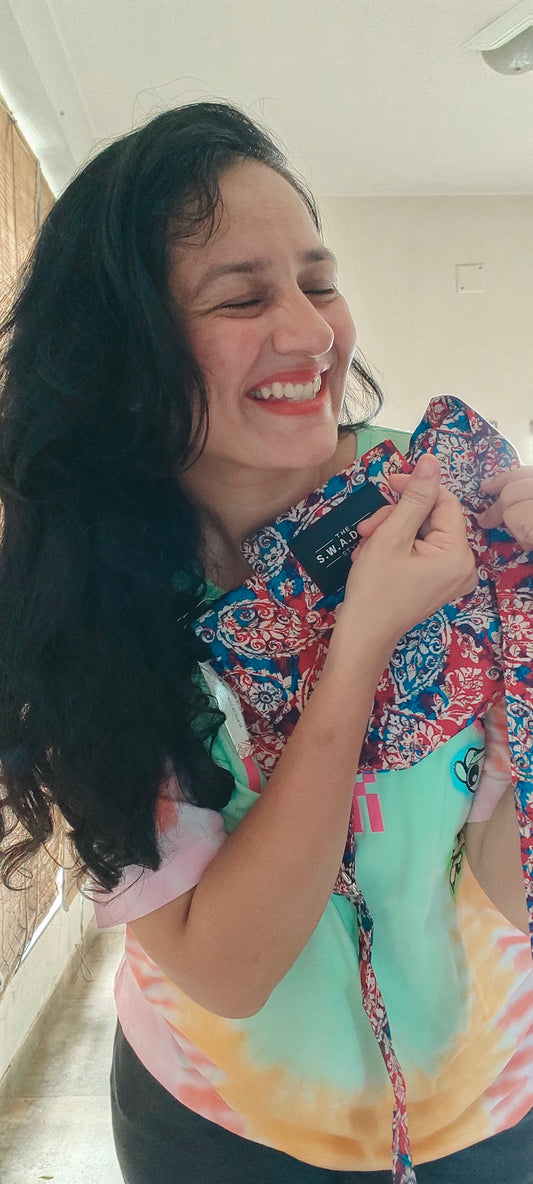 Royal Red Paisley 4-Pocket Sling Bag