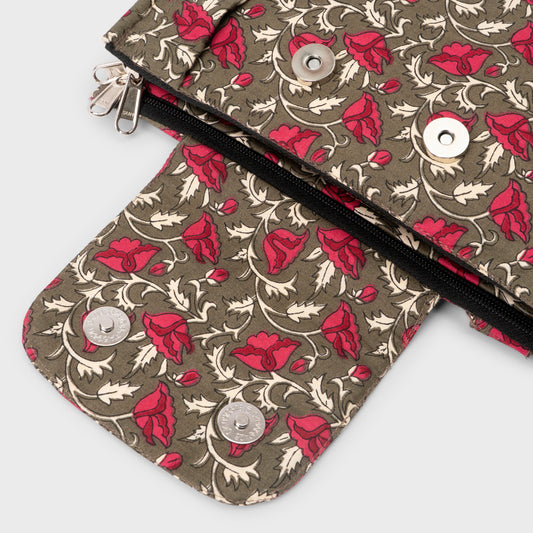 Floral Art 4-Pocket Sling Bag