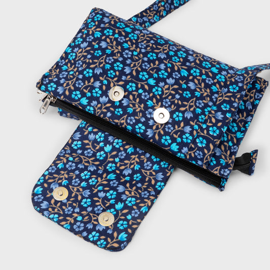 Midnight Bloom–4-Pocket Sling Bag