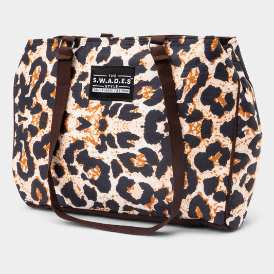 Leopard Print 3-Compartment Office Bag
