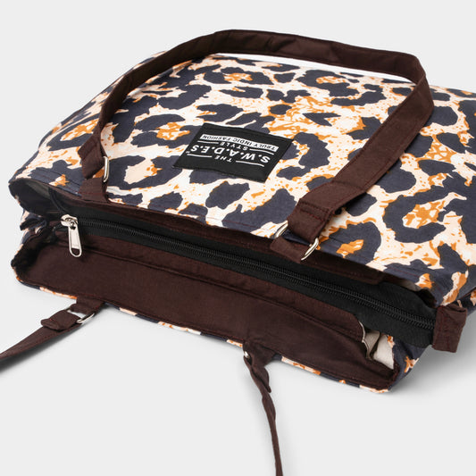 Leopard Print 3-Compartment Office Bag