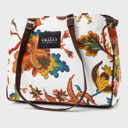 Fleur Royale Tote – Artistry in Bloom-3 Compartment Tote Bag