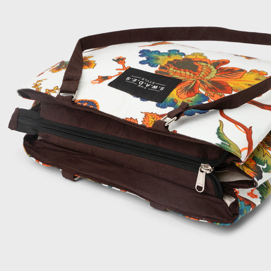 Fleur Royale Tote – Artistry in Bloom-3 Compartment Tote Bag