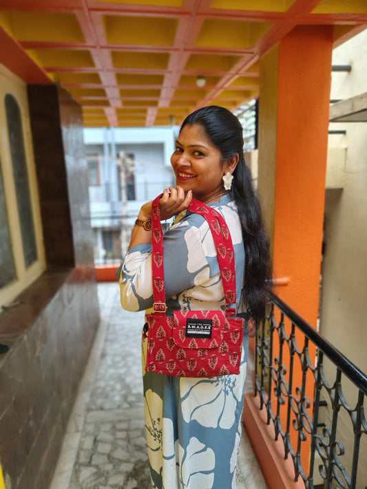 Rust Leaf 4-Pocket Sling Bag